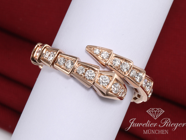 Bild 1 der Galerie: Bvlgari Ring Serpenti Viper Rosegold 750 Gr M 2019 Diamanten Brillanten Gold