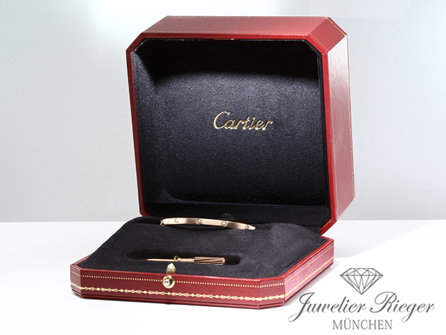 Bild 4 der Galerie: Cartier Armreif Love SM Rosegold 750 10 Diamanten Größe 17 2018 Gold Damen