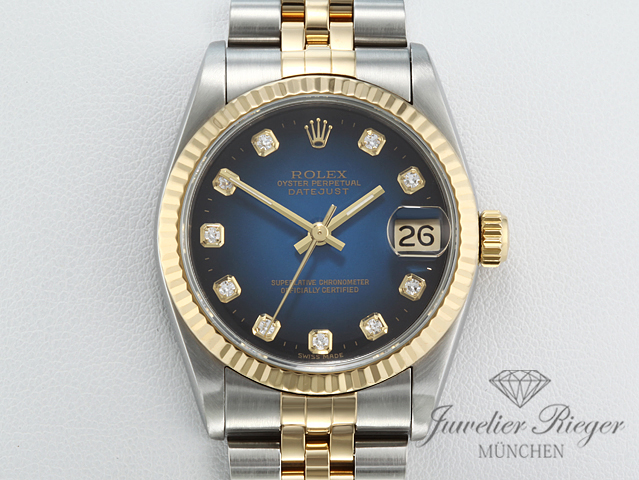 Bild 1 der Galerie: Rolex Medium Datejust Stahl Gelbgold 750 Diamanten Automatik Gold Stahl