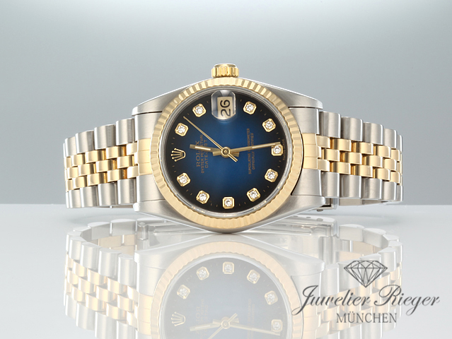 Bild 4 der Galerie: Rolex Medium Datejust Stahl Gelbgold 750 Diamanten Automatik Gold Stahl