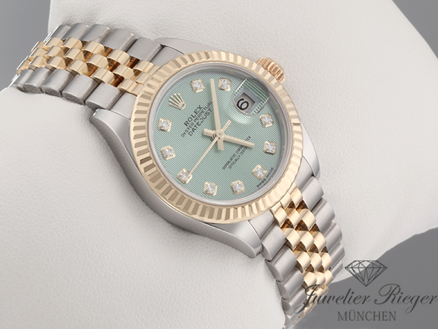 Image 3 of gallery: Rolex Lady Datejust 28 mm 279173 Edelstahl Gelbgold 750 Diamanten Automatik Gold