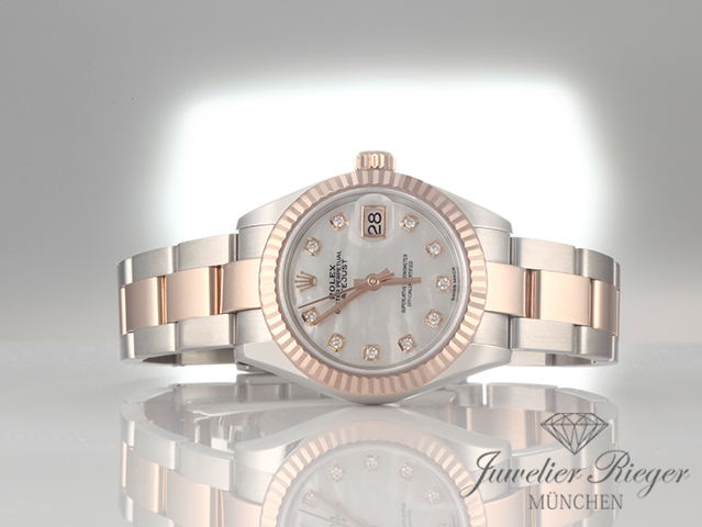 Bild 4 der Galerie: Rolex Lady Datejust 28 mm 279171 Edelstahl Rosegold 750 Diamanten Automatik Gold