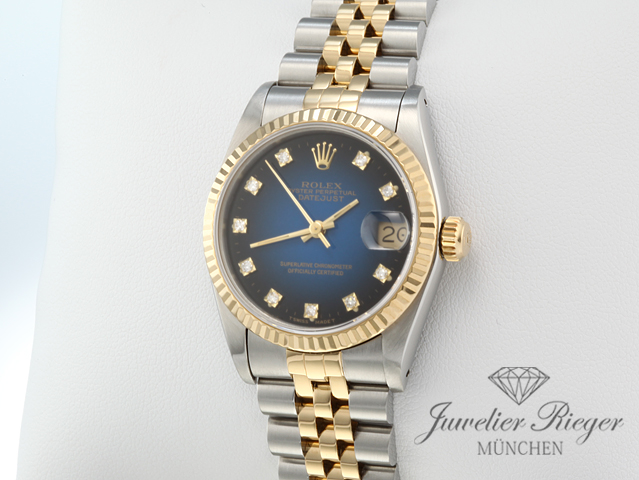 Image 2 of gallery: Rolex Medium Datejust 31 mm 68273 Stahl Gelbgold 750 Diamanten Automatik