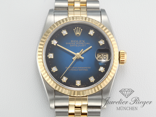 Image 1 of gallery: Rolex Medium Datejust 31 mm 68273 Stahl Gelbgold 750 Diamanten Automatik