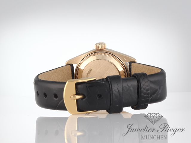 Bild 6 der Galerie: Rolex Lady Datejust Gelbgold 750 Diamanten Automatik Lederband Gold Damenuhr