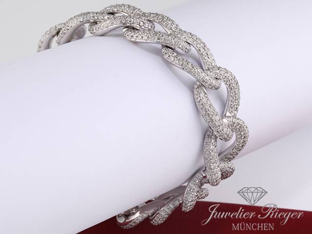 Bild 6 der Galerie: Danelian Diamant-Panzer-Armband Weissgold 750 Diamanten ca. 15,35 ct. Gold