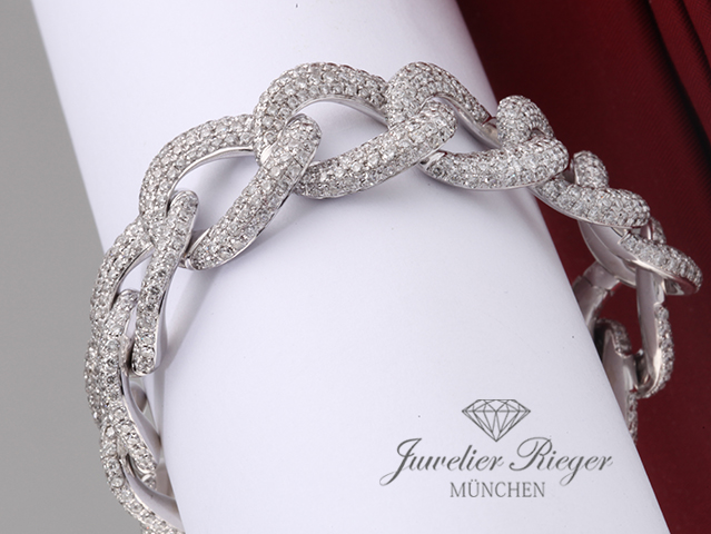 Bild 5 der Galerie: Danelian Diamant-Panzer-Armband Weissgold 750 Diamanten ca. 15,35 ct. Gold