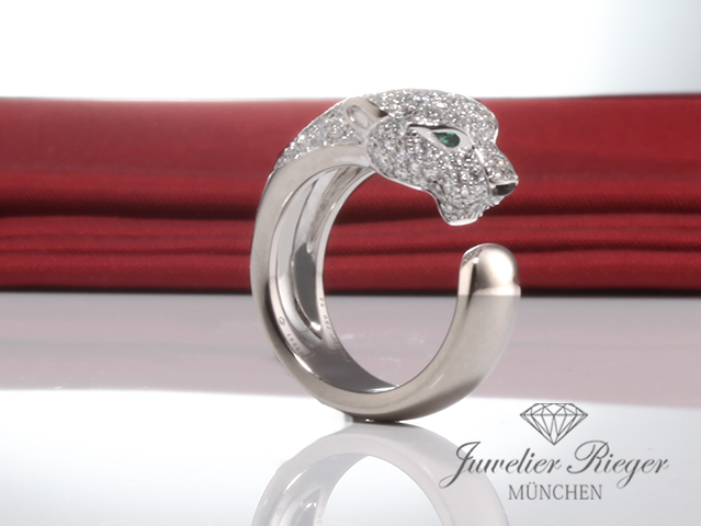 Bild 1 der Galerie: Cartier Ring Panthere Mittleres Modell Weissgold 750 Diamanten Größe 55 N4224952