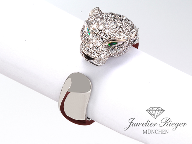 Bild 2 der Galerie: Cartier Ring Panthere Mittleres Modell Weissgold 750 Diamanten Größe 55 N4224952