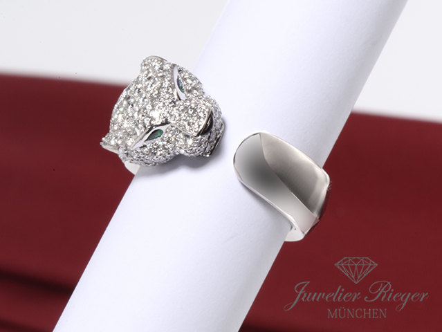 Bild 3 der Galerie: Cartier Ring Panthere Mittleres Modell Weissgold 750 Diamanten Größe 55 N4224952