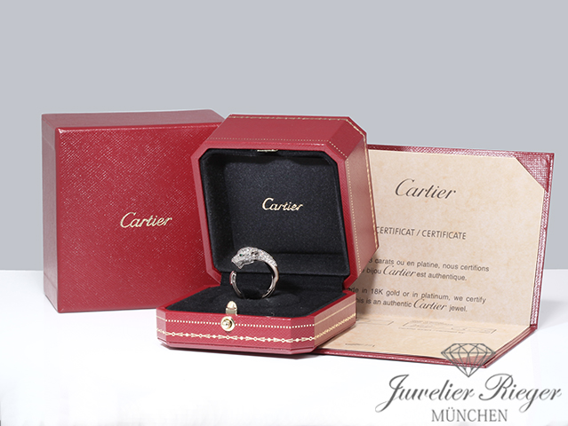 Bild 5 der Galerie: Cartier Ring Panthere Mittleres Modell Weissgold 750 Diamanten Größe 55 N4224952