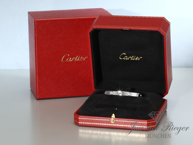 Bild 5 der Galerie: Cartier Armreif Love Weissgold 750 Größe 16 10 Diamanten 2011 Gold Damen Armband