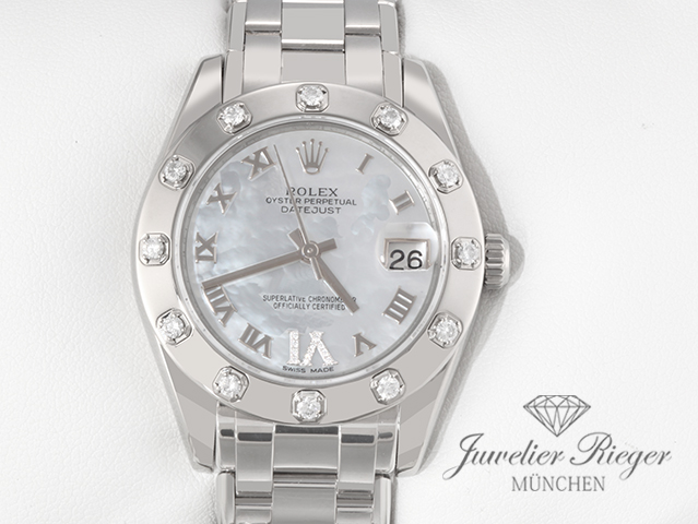 Bild 1 der Galerie: Rolex Pearlmaster 34 81319 2011 Weissgold 750 Perlmutt Diamanten Automatik