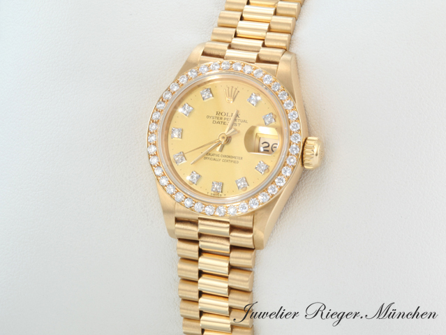 Bild 2 der Galerie: Rolex Lady Datejust Gelbgold 750 Diamanten Brillanten Automatik Gold Damen
