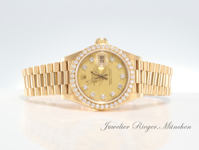 Bild 4 der Galerie: Rolex Lady Datejust Gelbgold 750 Diamanten Brillanten Automatik Gold Damen