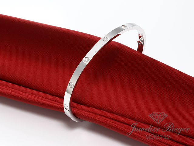 Bild 4 der Galerie: Cartier Armreif Love SM Weissgold 750 10 Diamanten Größe 16 2018 Gold Damen
