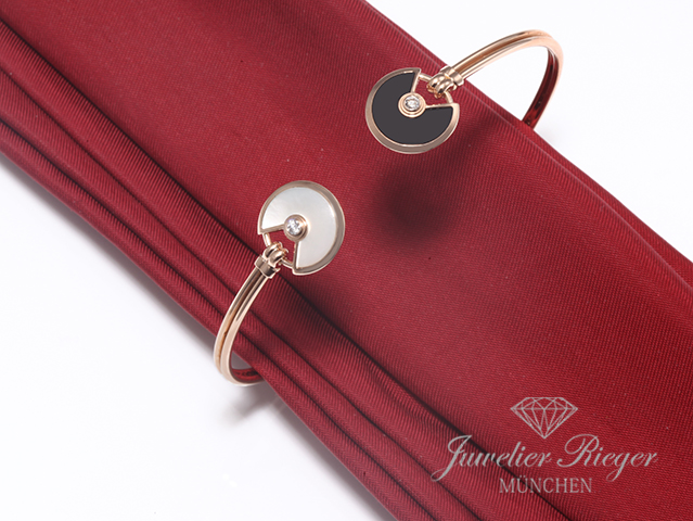 Bild 3 der Galerie: Cartier Armreif Amulette Rosegold 750 Gr. 17 2018 Onyx Perlmutt Diamanten Gold