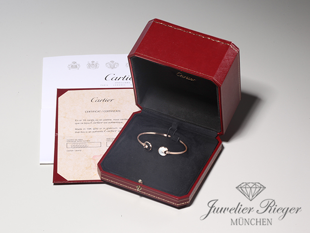 Bild 5 der Galerie: Cartier Armreif Amulette Rosegold 750 Gr. 17 2018 Onyx Perlmutt Diamanten Gold