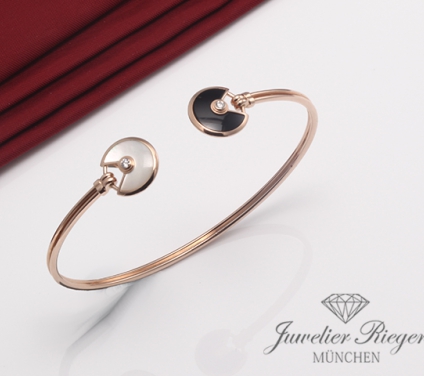 . Cartier Armreif Amulette Rosegold 750 Gr. 17 2018 Onyx Perlmutt Diamanten Gold