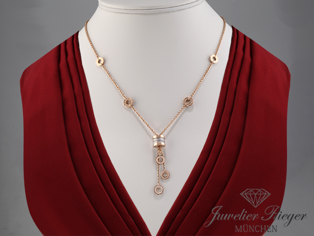 Bild 1 der Galerie: Bulgari Collier B-Zero 1 Rosegold 750 Diamanten Brillanten weisse Keramik Gold