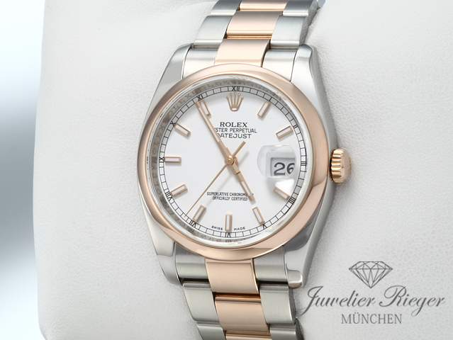 Bild 2 der Galerie: Rolex Datejust 36 mm 116201 Stahl Rosegold 750 Automatik Damen Herren