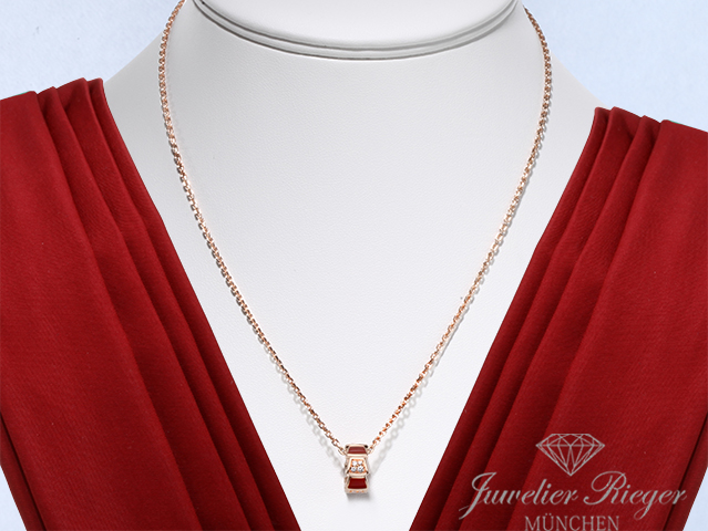 Bild 2 der Galerie: Bvlgari Collier Serpenti Viper Rosegold 750 Diamanten Karneol 2021 355088 Gold