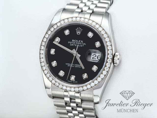 Bild 2 der Galerie: Rolex Datejust 36 mm 116244 2011 Stahl Weissgold 750 Diamanten Automatik Gold