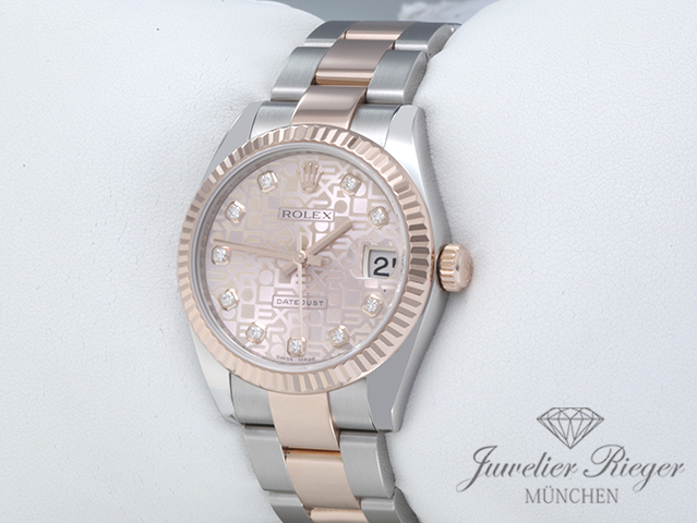Bild 2 der Galerie: Rolex Datejust 31 mm 178271 2011 Stahl Rosegold 750 Diamanten Automatik Gold