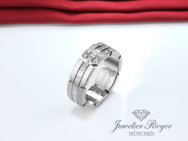 Bild 2 der Galerie: Cartier Ring Tank Francaise Weissgold 750 Diamanten ca. 0,10 ct Größe 53 Gold