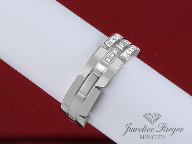 Bild 4 der Galerie: Cartier Ring Tank Francaise Weissgold 750 Diamanten ca. 0,10 ct Größe 53 Gold