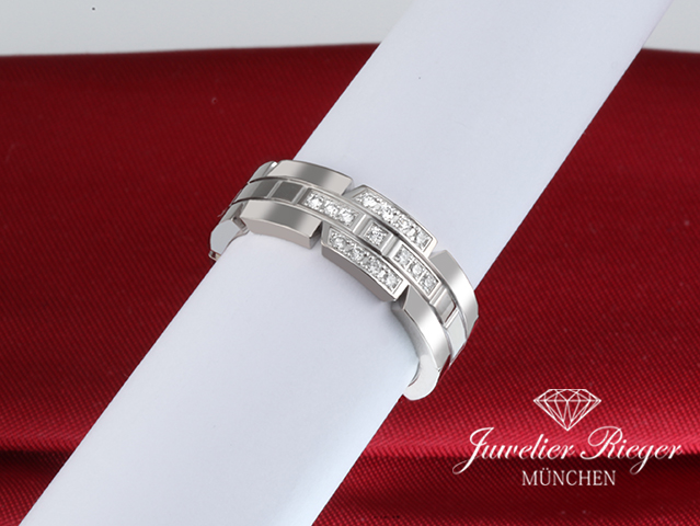 Bild 3 der Galerie: Cartier Ring Tank Francaise Weissgold 750 Diamanten ca. 0,10 ct Größe 53 Gold