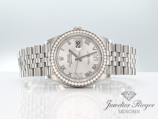 Bild 4 der Galerie: Rolex Datejust 36 126284 RBR 2020 LC100 Stahl Weissgold 750 Diamanten Automatik