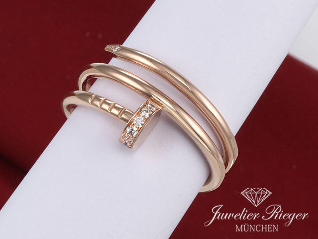 Bild 2 der Galerie: Cartier Ring Juste un Clou Doppelt Rosegold 750 Diamanten 2020 Gr 55 B4210852