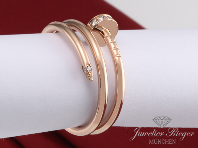 Bild 1 der Galerie: Cartier Ring Juste un Clou Doppelt Rosegold 750 Diamanten 2020 Gr 55 B4210852