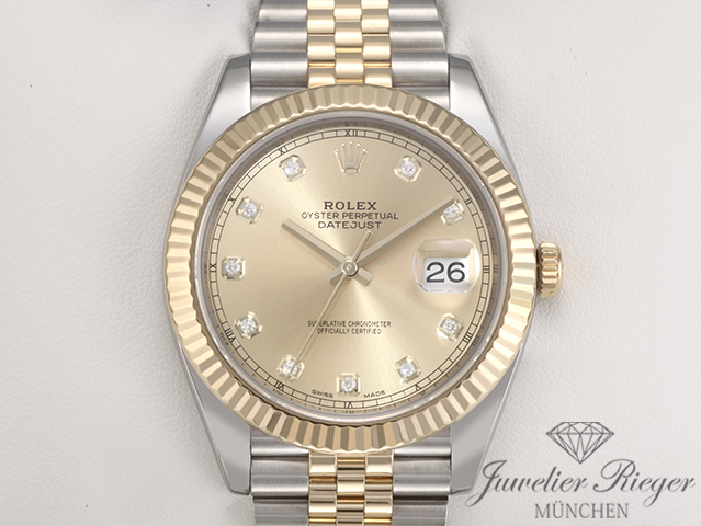 Image 1 of gallery: Rolex Datejust 41 126333 Edelstahl Gelbgold 750 Diamanten Automatik Gold