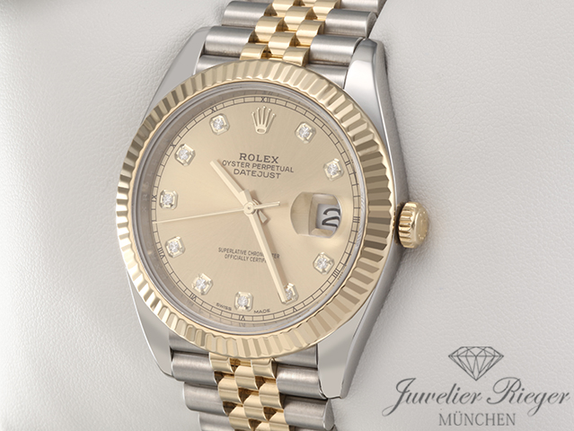 Image 2 of gallery: Rolex Datejust 41 126333 Edelstahl Gelbgold 750 Diamanten Automatik Gold