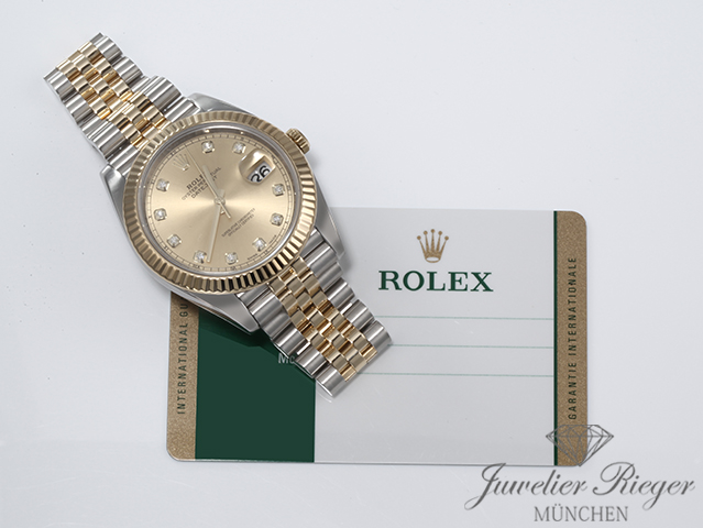 Image 7 of gallery: Rolex Datejust 41 126333 Edelstahl Gelbgold 750 Diamanten Automatik Gold