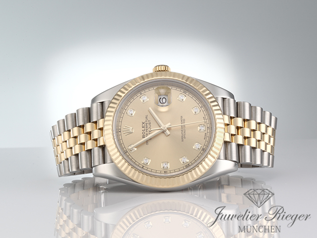 Image 4 of gallery: Rolex Datejust 41 126333 Edelstahl Gelbgold 750 Diamanten Automatik Gold