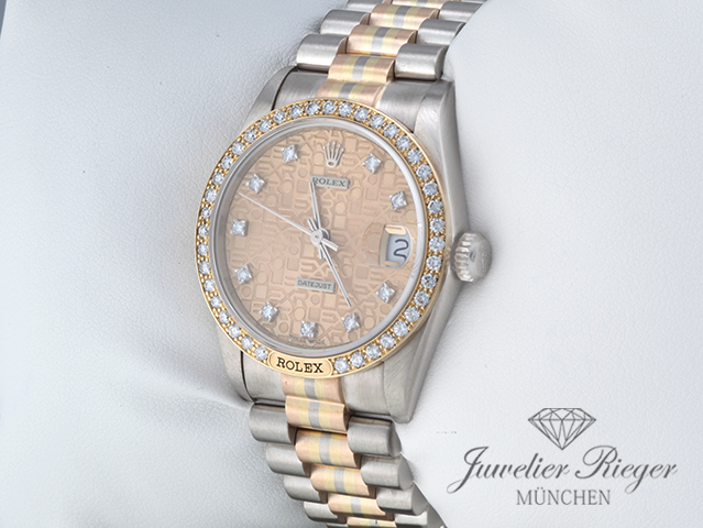 Image 2 of gallery: Rolex Medium Datejust 31 Tridor 750 Gelbgold Weissgold Rosegold Diamanten Gold