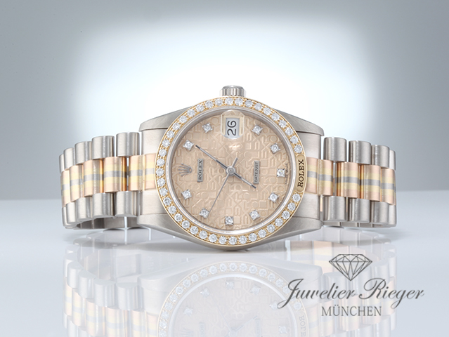 Image 4 of gallery: Rolex Medium Datejust 31 Tridor 750 Gelbgold Weissgold Rosegold Diamanten Gold