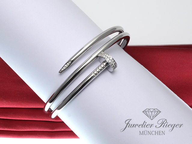 Bild 1 der Galerie: Cartier Armreif Juste un Clou Doppelt Weissgold Diamanten Gr 17 2018 N6708517