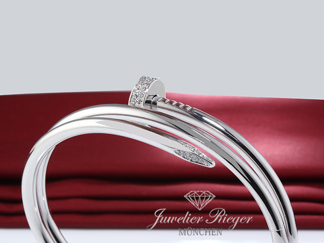 Bild 2 der Galerie: Cartier Armreif Juste un Clou Doppelt Weissgold Diamanten Gr 17 2018 N6708517