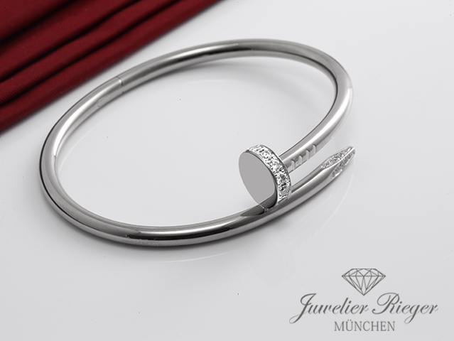 Bild 2 der Galerie: Cartier Armreif Juste un Clou Weissgold 750 Diamanten Gr 16 2022 B6048717Gold