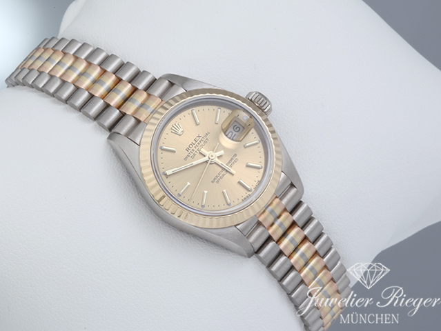 Bild 2 der Galerie: Rolex Lady Datejust 26 mm Tridor 750 Gelbgold Weissgold Rosegold Automatik Gold