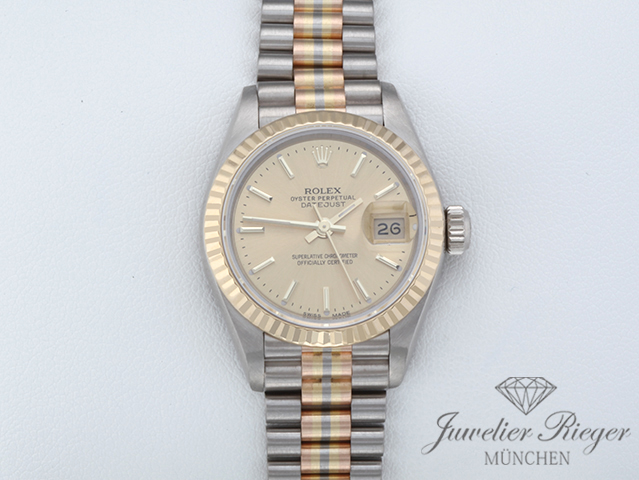 Bild 1 der Galerie: Rolex Lady Datejust 26 mm Tridor 750 Gelbgold Weissgold Rosegold Automatik Gold