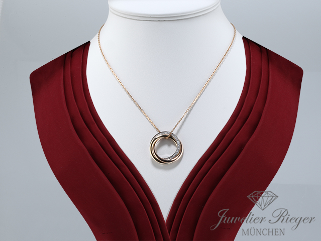 Bild 3 der Galerie: Cartier Collier Trinity Gelbgold Rosegold Weissgold 750 Diamanten Gold Halskette