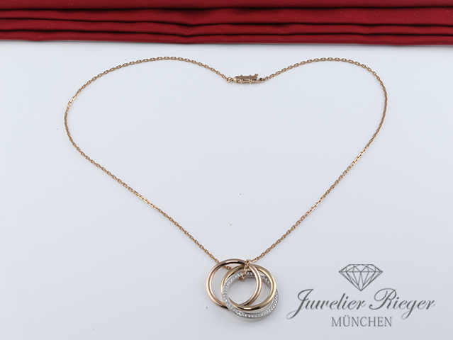 Bild 4 der Galerie: Cartier Collier Trinity Gelbgold Rosegold Weissgold 750 Diamanten Gold Halskette