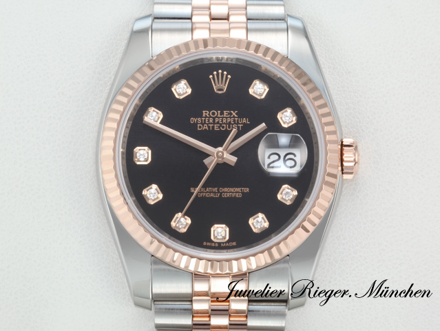 Bild 1 der Galerie: Rolex Datejust 36 mm 116231 2012 Stahl Rosegold 750 Diamanten Automatik
