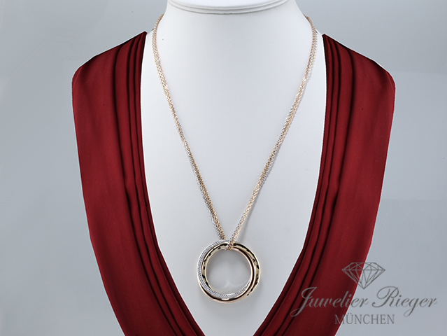 Bild 3 der Galerie: Cartier Collier Trinity Panthere Gelbgold Rosegold Weissgold 750 Diamanten Gold