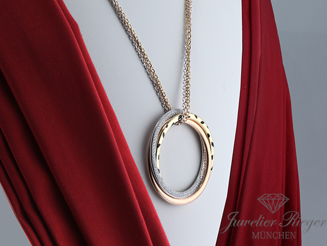 Bild 1 der Galerie: Cartier Collier Trinity Panthere Gelbgold Rosegold Weissgold 750 Diamanten Gold